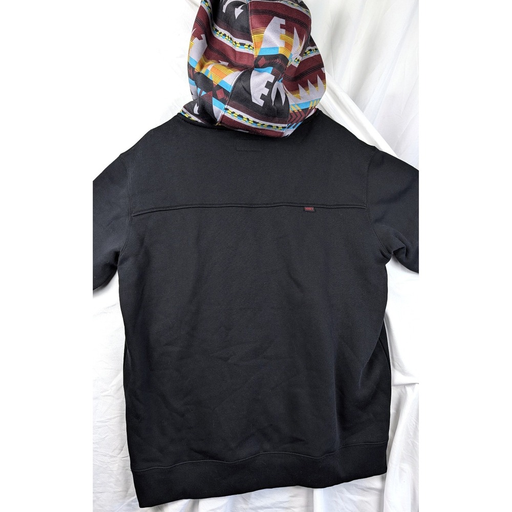 Hooey Hoodie Large Black Aztec Western Ranch Cowboy Pullover Southwestern - Picture 6 of 15
